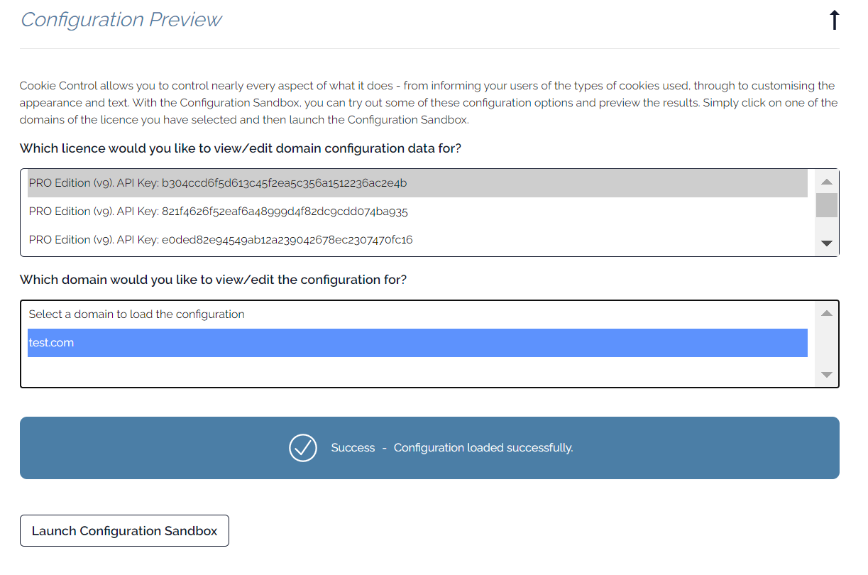 Configuration Sandbox