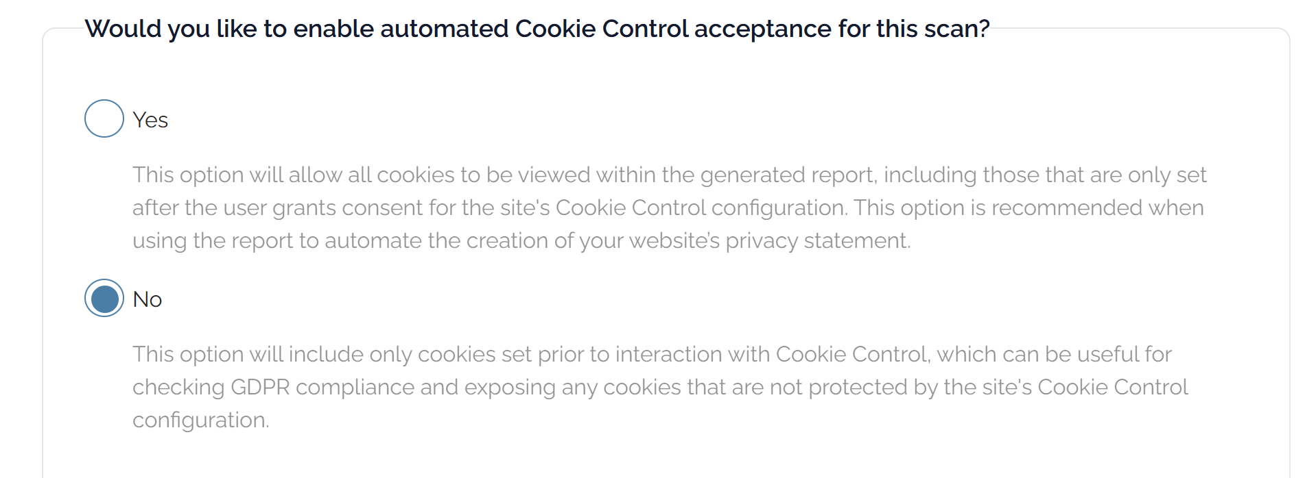 Cookie Scanner - behind Cookie Control